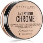 Maybelline Face Studio Chrome Jelly Highlighter Iluminador em Gel Tom 20 Metallic Rose 9,5 ml