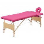 Mesa de Massagens Dobrável 2 Zonas Madeira Rosa - 110185