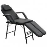 Cadeira Esteticista Portátil Couro Artificial 185x78x76cm Preto - 110161