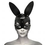 Coquette Vegan Leather Mask With Bunny Ears D-226923