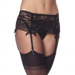 Amorable Garter Belt With Thong And Stockings Black 15128