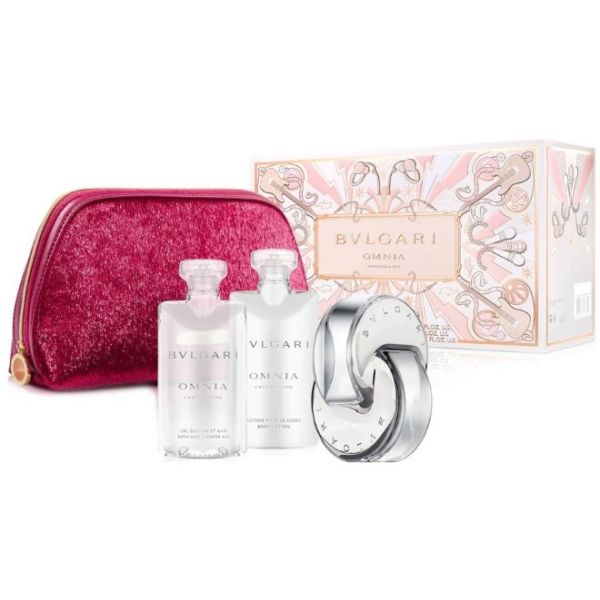 Bvlgari Omnia Crystalline Woman Eau de Toilette 65ml Gel de Banho 75ml Locao Corporal 75ml Saco Coffret Original KuantoKusta
