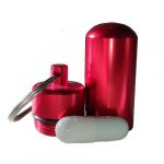 Chaveiro Porta Comprimidos Vermelho Metalizado