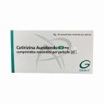 Cetirizina Aurobindo 10mg x 20 Comprimidos Revestidos
