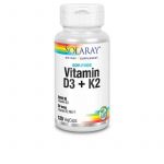 Solaray Vitamina D3 5000UI + Vitamina K2 50mcg 120 Cápsulas Vegetarianas