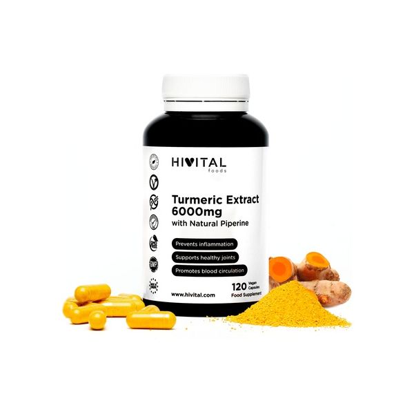 Hivital Curcuma 6000 Mg Extrato 95% com Pimenta Preta 120