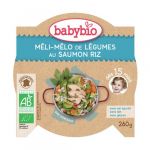 Babybio Prato Menu Mistura de Legumes com Arroz e Salmão Bio (a Partir de 15 Meses) 260 g