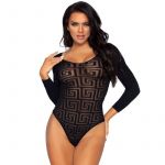 Leg Avenue Mosaic Snap Croth Bodysuit One Size - D-228425