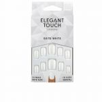 Elegant Touch Polished Colour 24 Nails With Glue Squoval Quite White