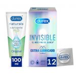 Durex Pack Preservativos Invisíveis Extra Lubrificados 12 Unidades + Lubrificante Natural 100ml