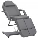 Cadeira de Esteticista Couro Artificial 180x62x78cm Cinzento