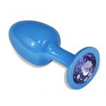 Lovetoy Plug Anal de Metal Azul Rosebud com Joya Azul LO-LV5402