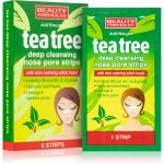 Beauty Formulas Tea Tree Adesivo de Limpeza Dos Poros de Obstrução do Nariz 6 Unidades