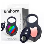 Ünihörn Darkblack Anel Vibrador com led Control Remoto USB Silicone A019