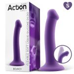 Action Bouncy Dildo Silicone Líquida Hiper Flexible 6.5 16.5 cm Tamanho S Púrpura Ac