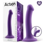 Action Bouncy Dildo Silicone Líquida Hiper Flexible 7 18 cm Tamanho M Púrpura Ac