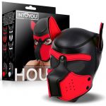 Intoyou Bdsm Line Hound Máscara de Perro Neopreno Hocico Extraíble Negro/rojo In