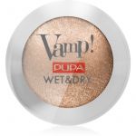 Pupa Vamp! Wet & Dry Sombra de Olhos para Aplicação Seca e Húmida com Brilho Nacarado Tom 101 Precious Gold 1g