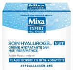 Mixa Hyalurogel Nuit Creme-máscara Hidratante Peles Sensíveis 50ml