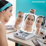 InnovaGoods Espelho LED Dobrável com Organizador Maquilhagem
