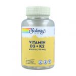 Solaray Vitamina D3 e K2 120 Cápsulas Vegetais