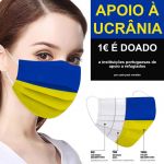 Máscara Cirúrgica Descartável Apoio à Ucrânia 100 Unidades