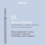 Inocos Broca Flecha Bicuda Redonda Diamante Gr. Média 12