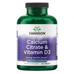Swanson Calcium Citrate & Vitamin D3 250 Comprimidos