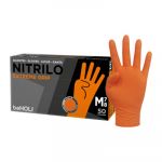 Cuatrogasa Luvas Nitrilo sem Pó Alto Risco Tamanho M Laranja Cx50 - CU-GDNIT-NA-XGSP M