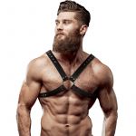 Fetish Submisse Attitude Eco Leather Crossed Chest Strap Harness Men