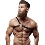 Fetish Submisse Attitude Eco Leather Crossed Shoulder Strap Harness Men