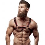 Fetish Submisse Attitude Eco Leather Chest Strap Harness Men Black/red