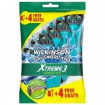 Wilkinson Sword Xtreme 3 Sensitive, Pack de 8 + 4 Lâminas descartável con Cuchilla Flexible de 3 Hojas CE Wilkinson 7001710D