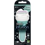 Wilkinson Sword Intuition Sensitive Care, Máquina para Afeitado Femenino com Cuchilla de 4 Hojas, Corazón de Crema/Jabón 7002160E