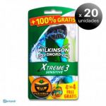 Wilkinson Pack de 20 Unidades. Sword Xtreme 3, Maquinillas de Barbear Desechables Pieles Sensibles, 4 Unidades + 4 Gratis