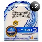 Wilkinson Pack de 2 Unidades. Sword Hydro 3, Recambio de 4 Lâminas de Barbear de 3 Lâminas
