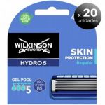 Wilkinson Pack de 20 Unidades. Sword Hydro 5 Skin Protection Regular, Recambio Lâminas de Barbear de 5 Hojas, 4 Unidades