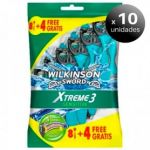 Wilkinson Pack de 10 Unidades. Sword Xtreme 3 Sensitive, Pack de 8 + 4 Maquinillas Desechables com Lâmina Flexible de 3 Lâminas