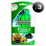 Wilkinson Pack de 3 Unidades. Pack 8 Unidades Sword Xtreme 3 Sensitive Maquinillas de Barbear Desechables Homem com Pieles Sensibles