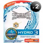 Wilkinson Pack de 2 Unidades. Cargador 8 Lâminas Sword Hydro 3 de Tres Lâminas com Dosificador de Gel