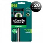Wilkinson Pack de 20 Unidades. Sword Xtreme3 Ultra Flex, Maquinilla de Barbear Desechable Ultra Flexible, 3 Unidades