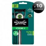 Wilkinson Pack de 10 Unidades. Sword Xtreme3 Ultra Flex, Maquinilla de Barbear Desechable Ultra Flexible, 3 Unidades