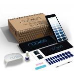 Nooves Starter Kit Beauty Blue - Pacote inicial|2 Folhas de unhas de gel pré-curadas Premium|Lâmpada UV/LED para unhas|Gel Top Coat Glossy 0103CE0104050204