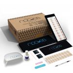 Nooves Starter Kit Beauty Nude - Pacote inicial|2 Folhas de unhas de gel pré-curadas Premium|Lâmpada UV/LED para unhas|Gel Top Coat Glossy 0103CE0104050203