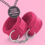 Crushious Algemas de Velcro Tough Love com Corrente de 40CM Extra Rosa
