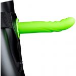 Shots Toys Strap On Ouch! Hollow Strap-On Textured Curved Metallic Cinzento Verde - EP272596GN