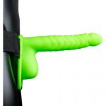 Shots Toys Strap On Ouch! Hollow Strap-On Ribbed Verde Neon - EP272604GN