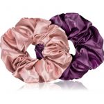 Brushart Hair Large Satin Scrunchie Set Elásticos para Cabelo Pink & Violet