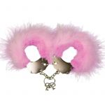 Adrien Lastic Metal Handcuffs With Pink Feathers