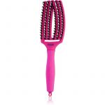 Olivia Garden Fingerbrush Thinkpink Escova Plana com Cerdas de Nylon e Javali Neon Pink